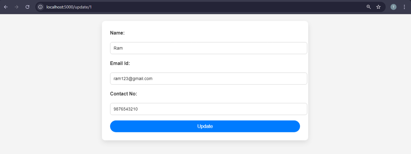 Express MySQL update output