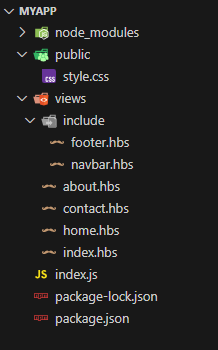 Express partials folder structure